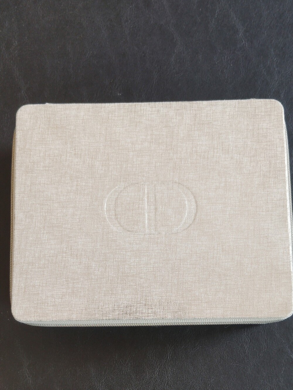 Dior Gold-Beige Embossed Accessory Case